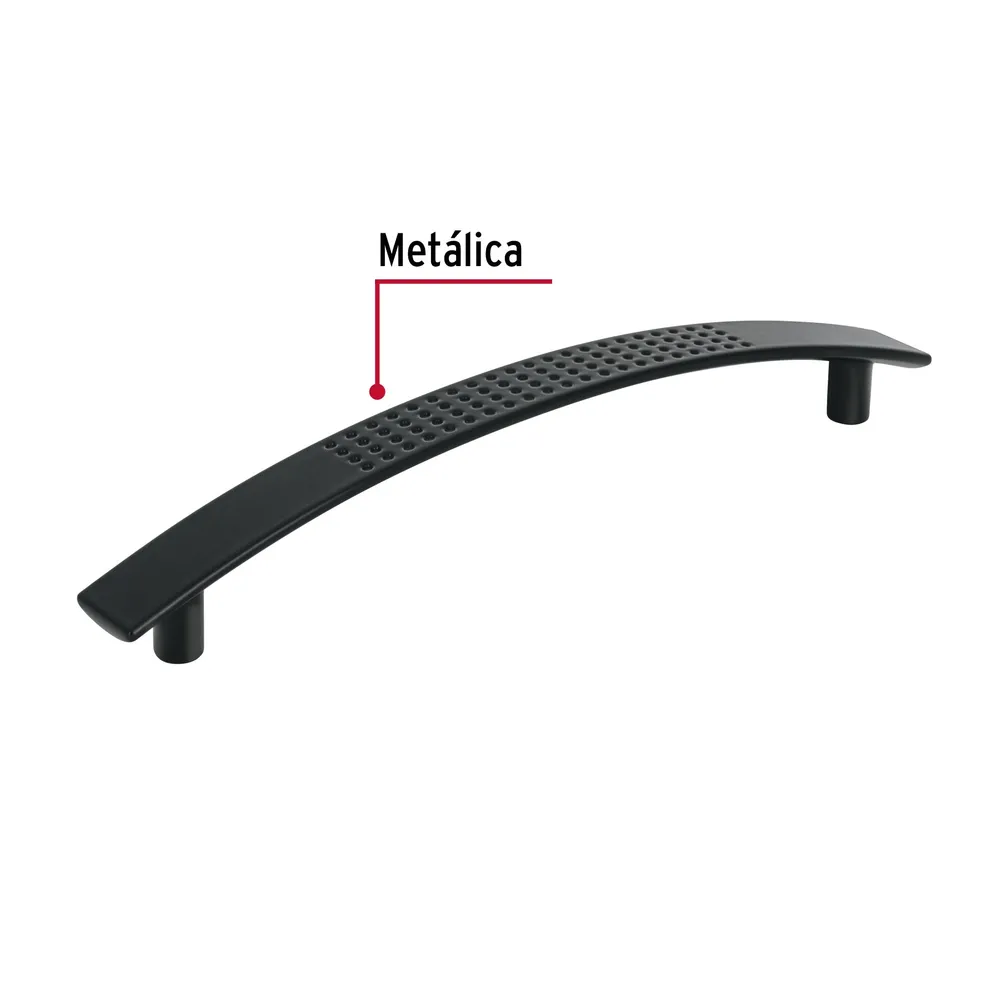 Jaladera de 128mm estilo 'Contempo' acabado negro, Hermex 45642