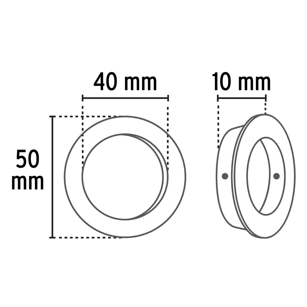 Jaladera de embutir circular No. 4 acabado cromo mate Hermex