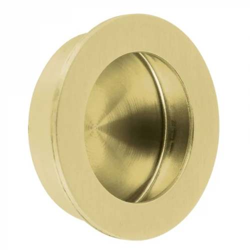 Jaladera de embutir circular No. 3 acabado latón brillante 48994 JALED-13 Hermex