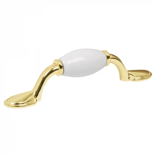 Jaladera metálica de 76 mm latón brillante, inserto cerámico 43833 JAL-0651 Hermex