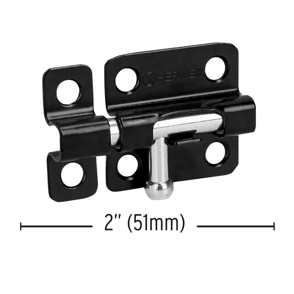 Pasador de barril 2" de acero acabado negro, Hermex