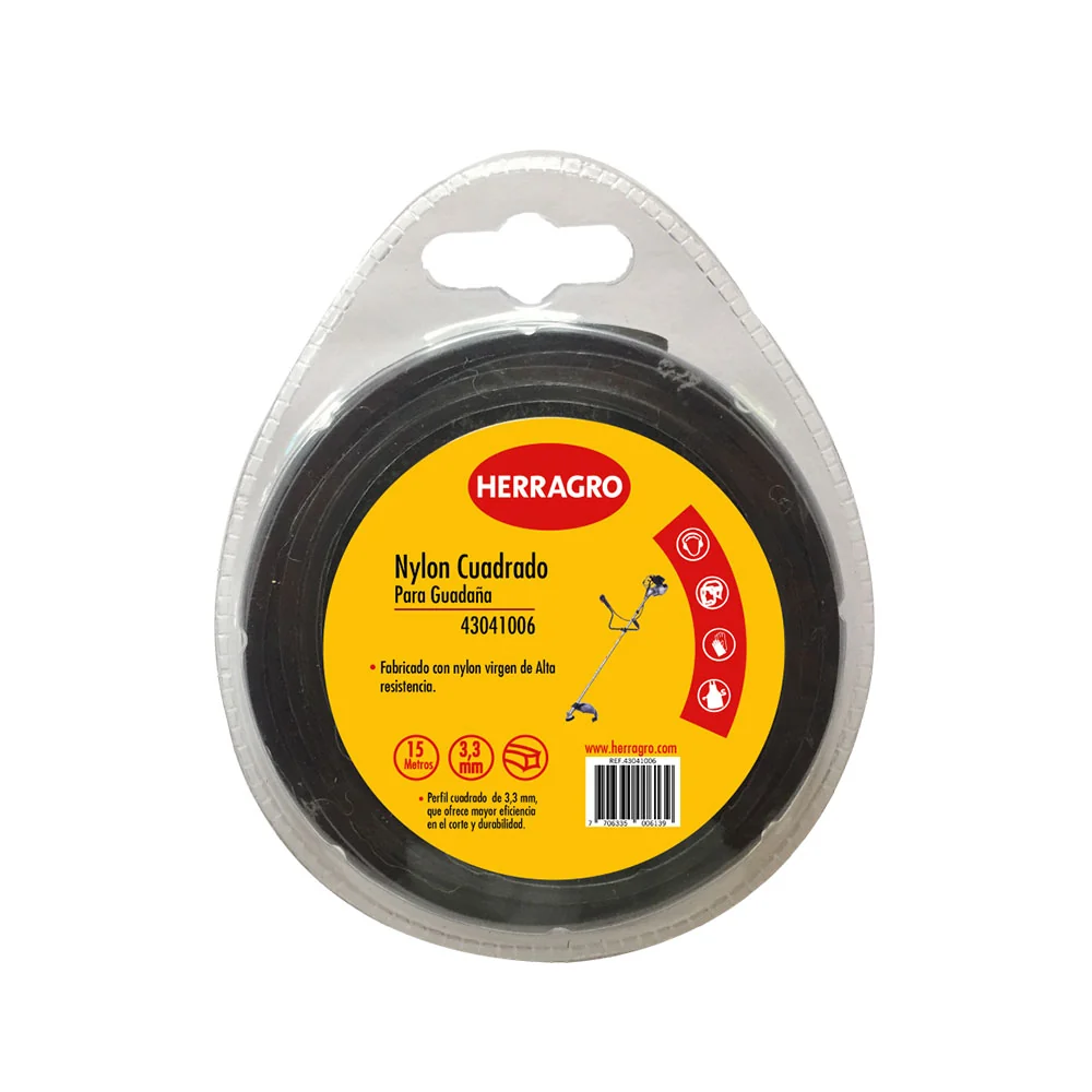 Nylon Redondo 3.3Mm X15m Negro HERRAGRO