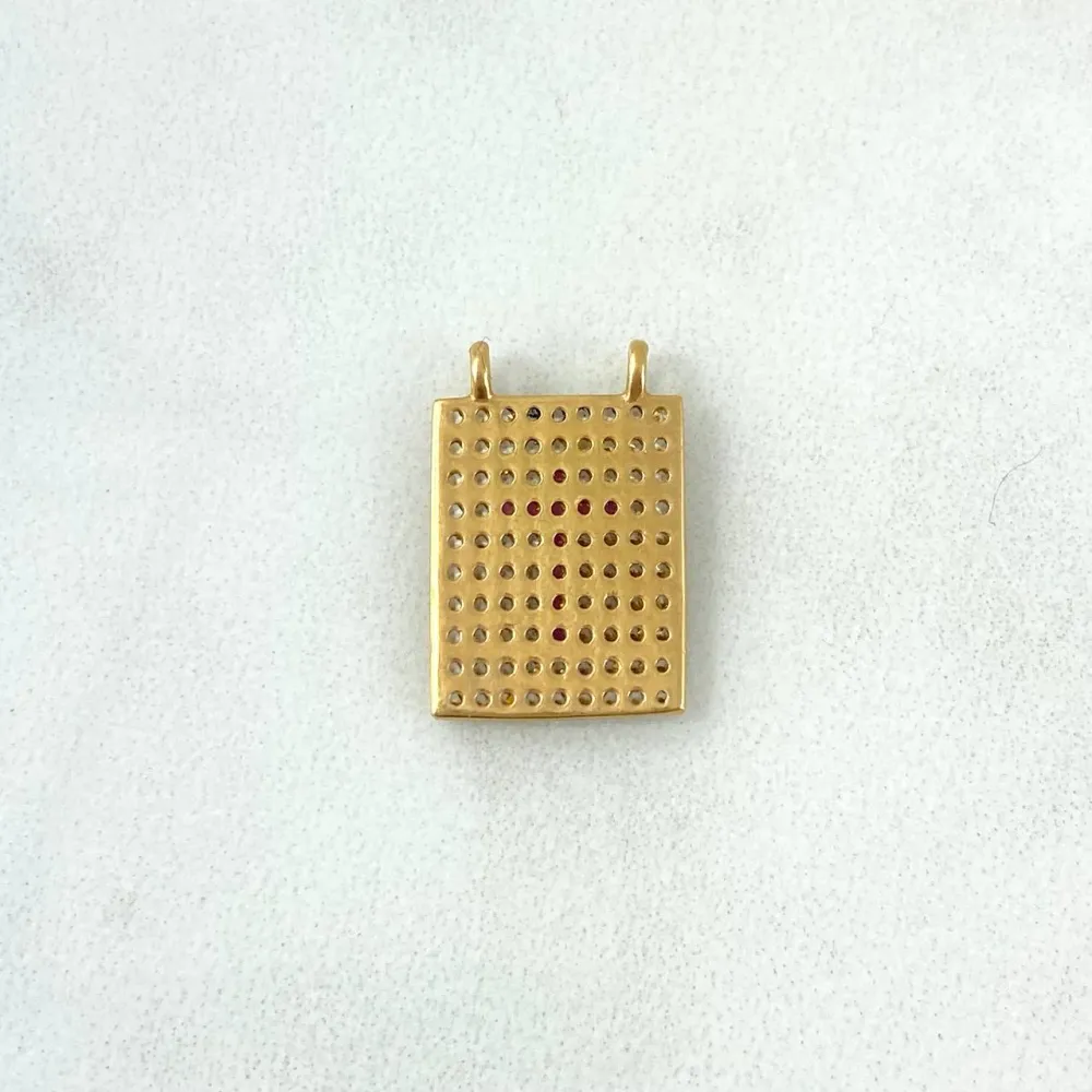 Herraje Escapulario Cruz 2.35gr / 1.7cm Circones Fuscias Blancos Oro Amarillo