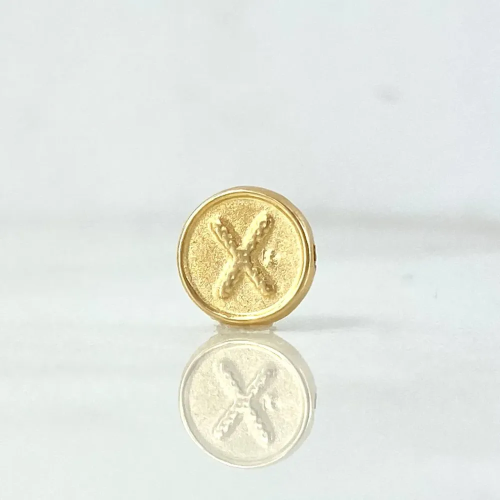 Herraje Letra X 0.25gr / 0.8cm / Tambor Doble Faz Oro Amarillo