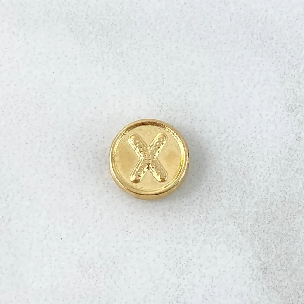 Herraje Letra X 0.25gr / 0.8cm / Tambor Doble Faz Oro Amarillo