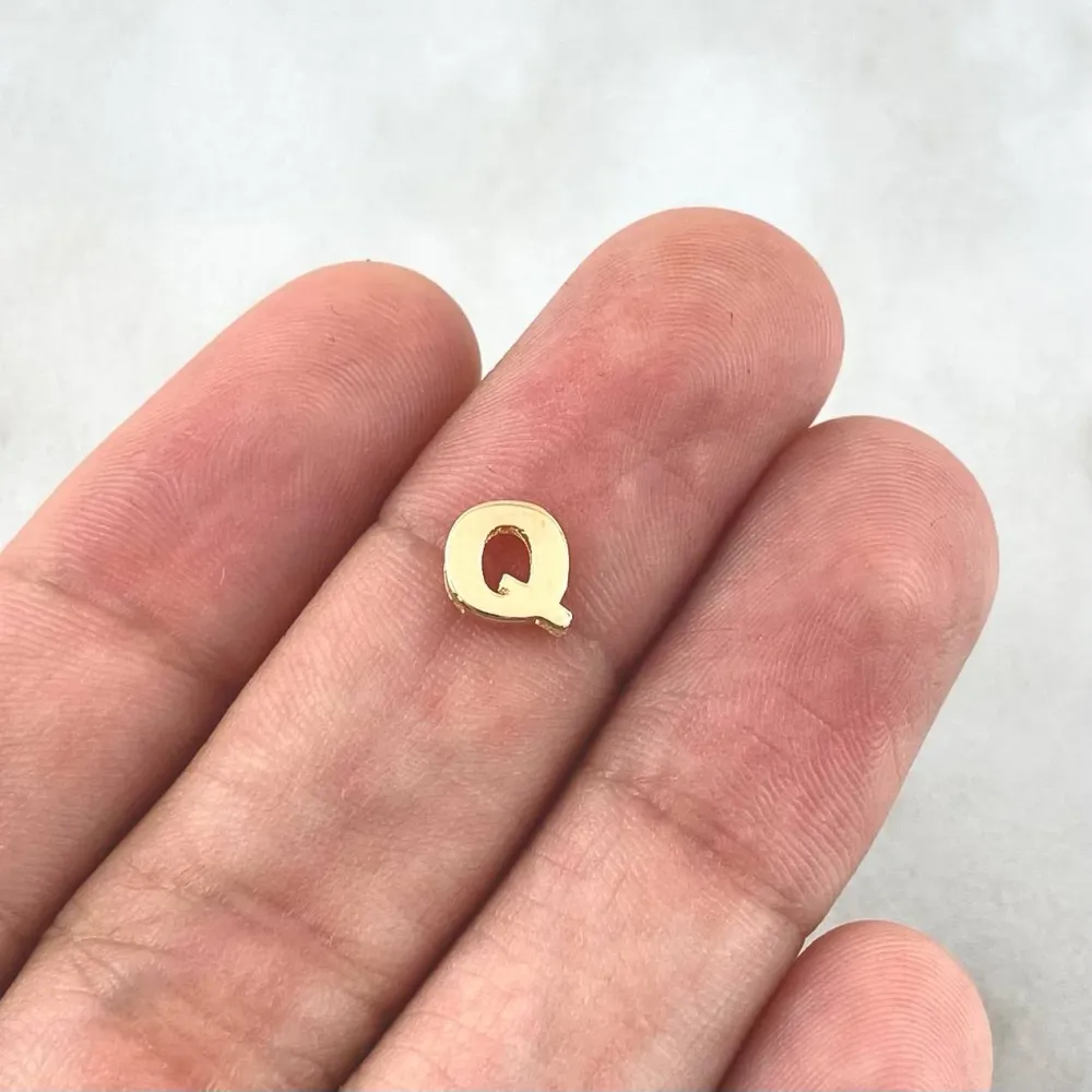 Herraje Letra Q 0.35gr / 0.5cm / Oro Amarillo 18K ©