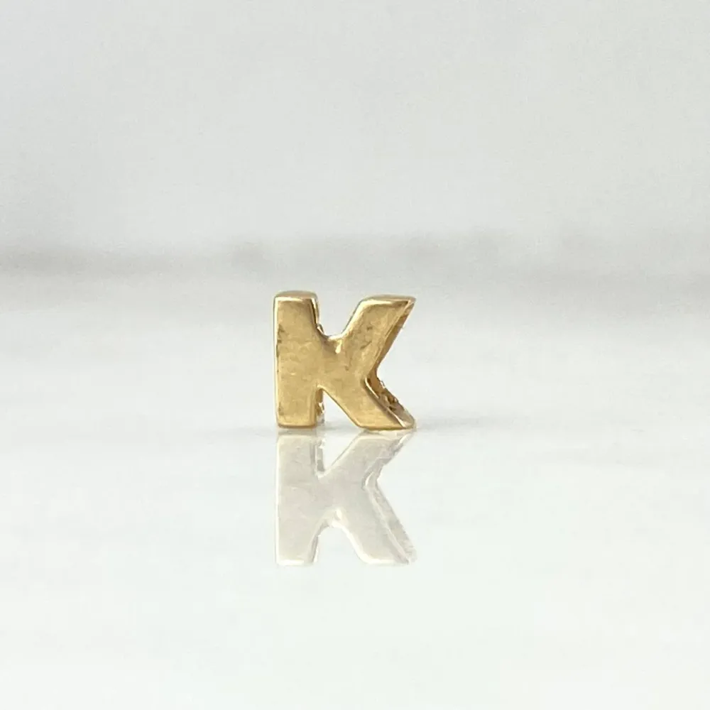 Herraje Letra K 0.35gr / 6mm Tambor Oro Amarillo 18K