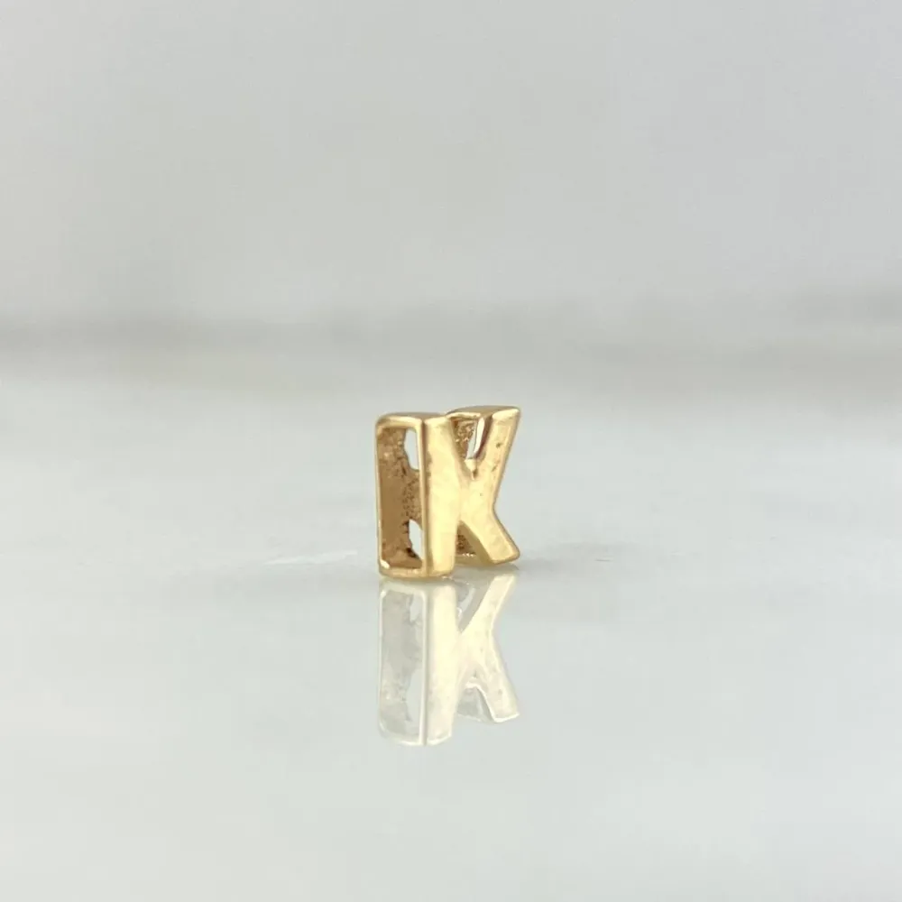 Herraje Letra K 0.35gr / 6mm Tambor Oro Amarillo 18K