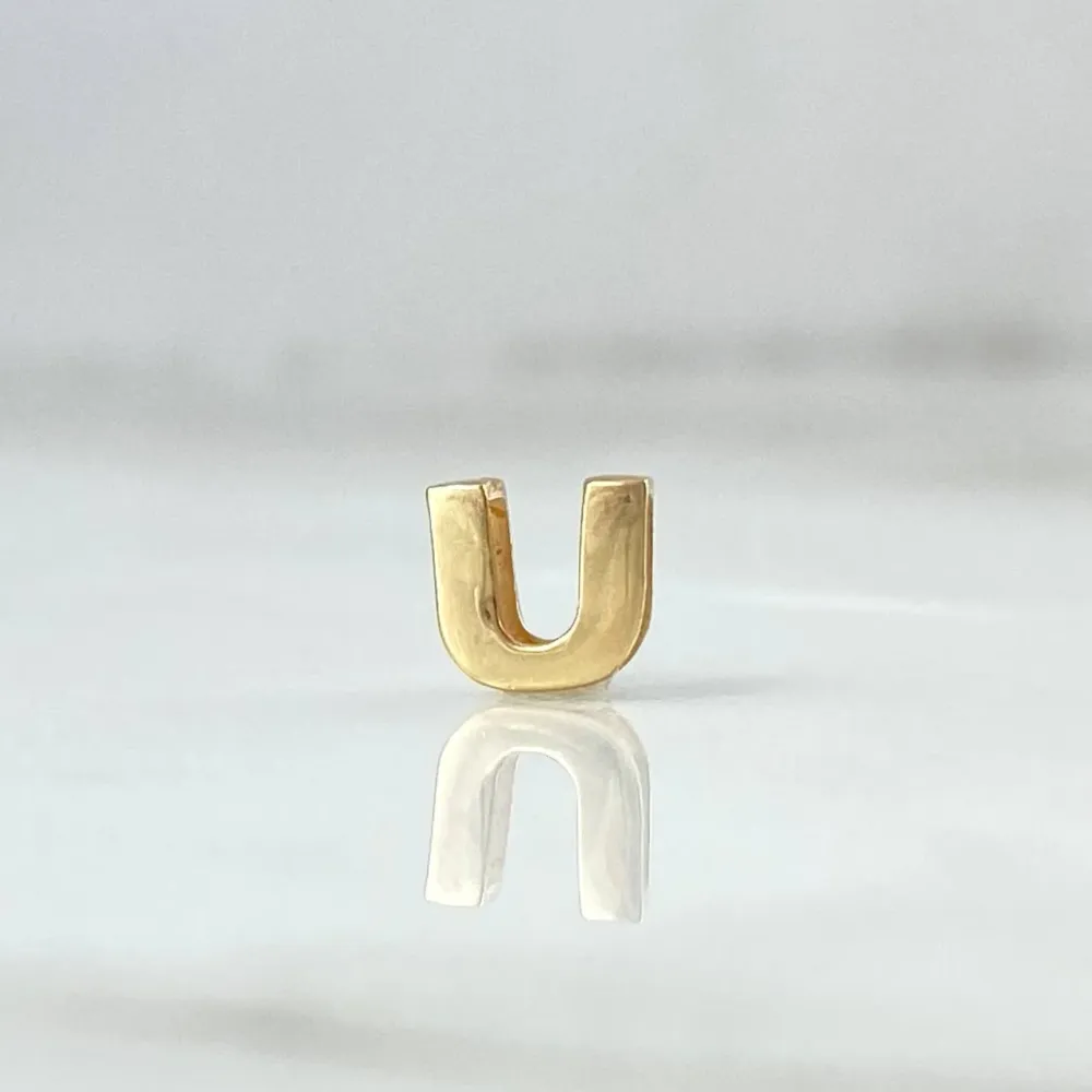 Herraje Letra U 0.3gr / 6mm Tambor Oro Amarillo 18K