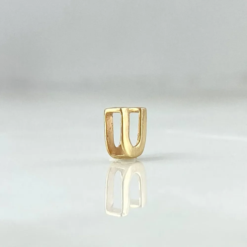 Herraje Letra U 0.3gr / 6mm Tambor Oro Amarillo 18K