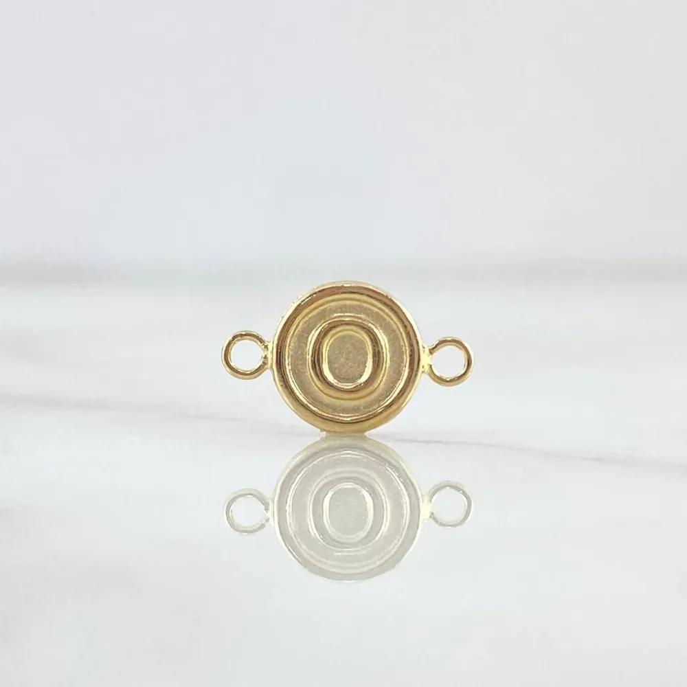 Herraje Letra O 0.45gr / 1.3cm / Circulo Mate Oro Amarillo 18K