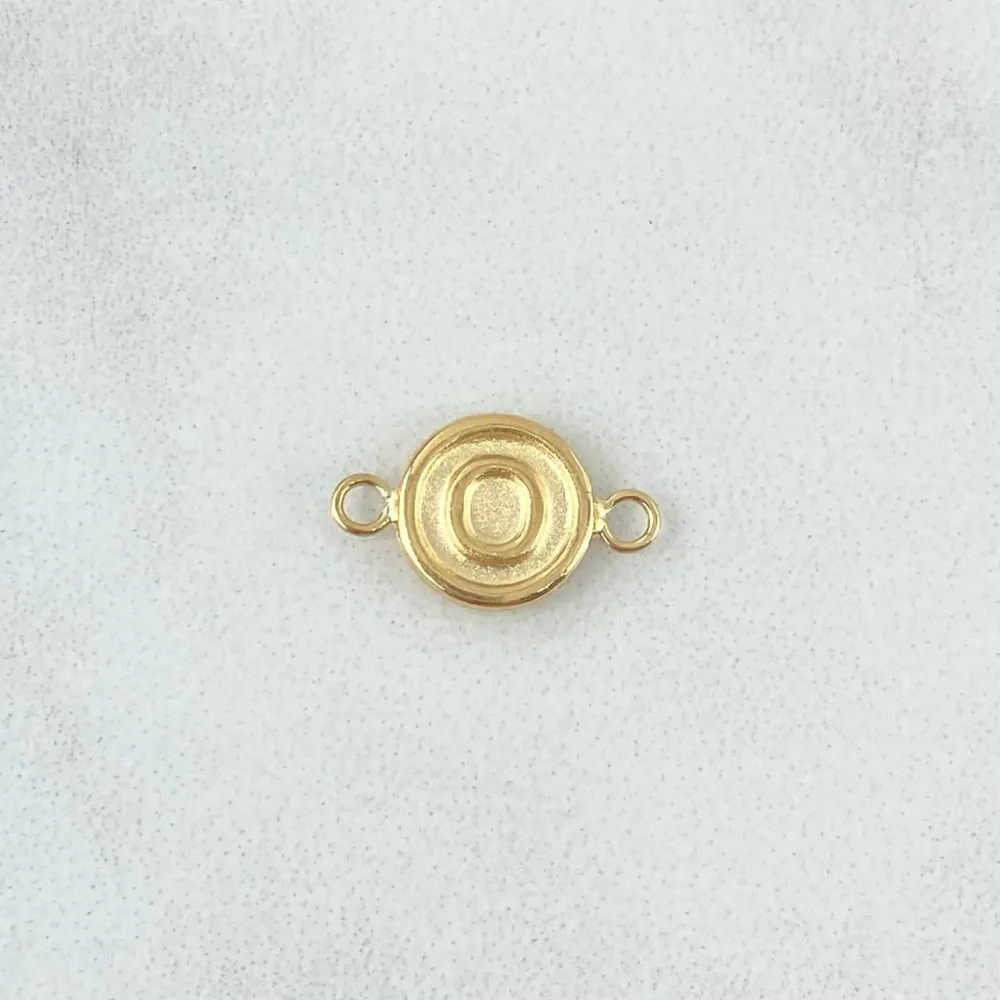 Herraje Letra O 0.45gr / 1.3cm / Circulo Mate Oro Amarillo 18K