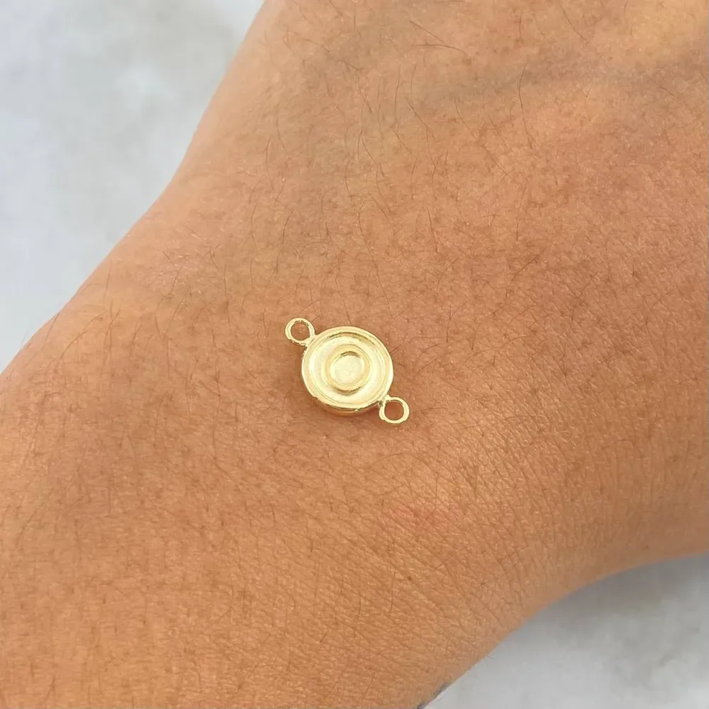 Herraje Letra O 0.45gr / 1.3cm / Circulo Mate Oro Amarillo 18K
