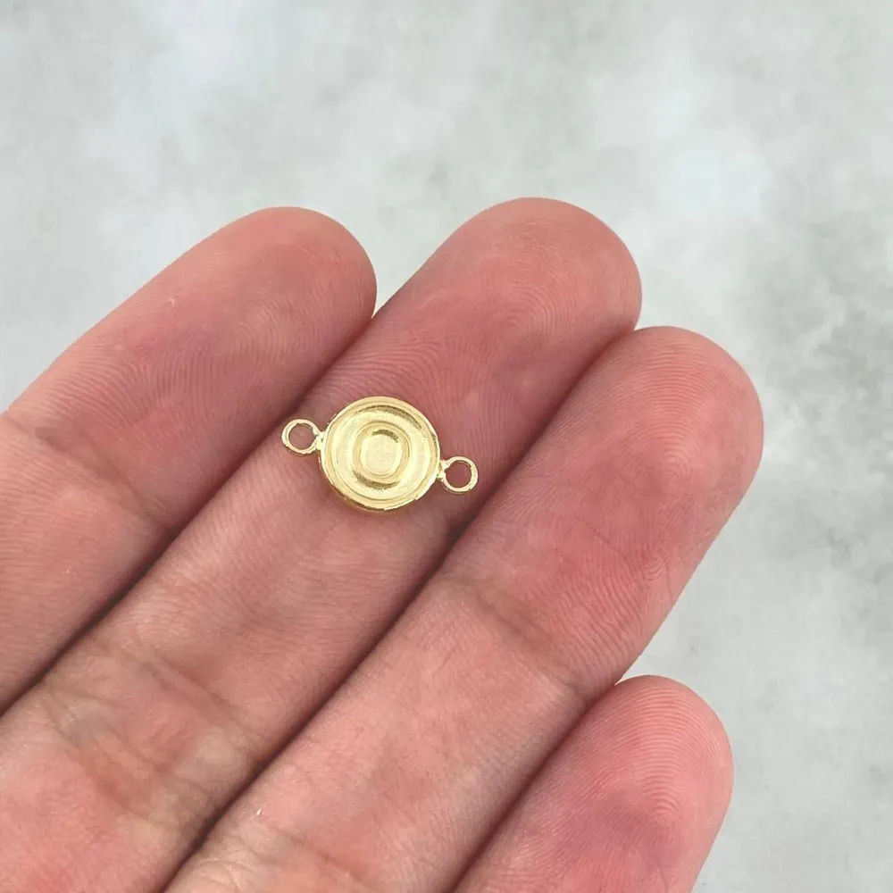 Herraje Letra O 0.45gr / 1.3cm / Circulo Mate Oro Amarillo 18K
