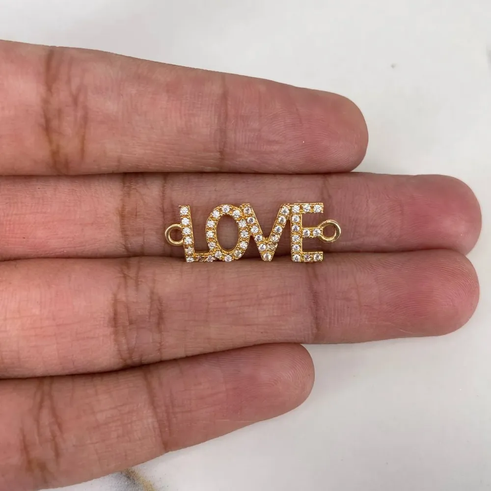 Herraje Love 1.2gr / 2.8cm / Circones Blancos Oro Amarillo $