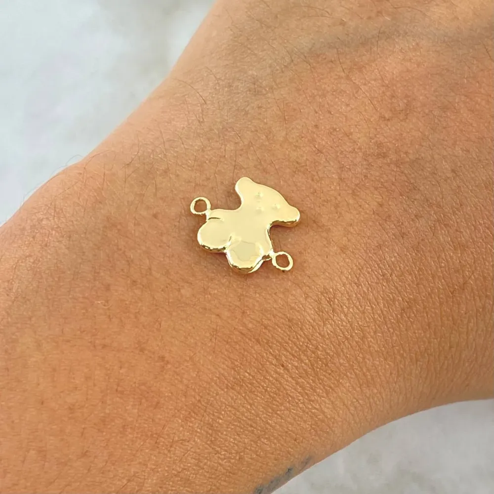 Herraje Oso TS 0.65gr / 1.3cm-1.5cm / Liso Oro Amarillo 18K ©