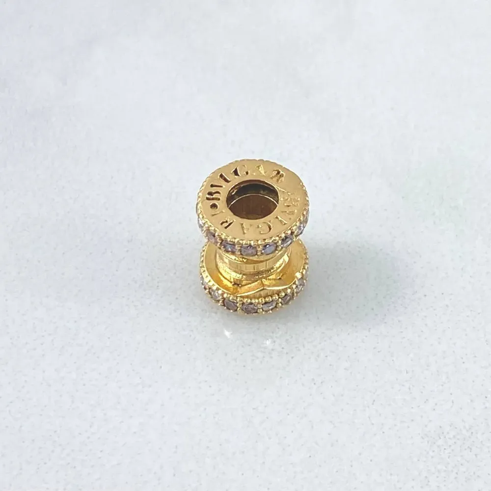Herraje Rústico Carrete 2.25gr / 0.9cm / Circones Blancos Oro Amarillo 18K