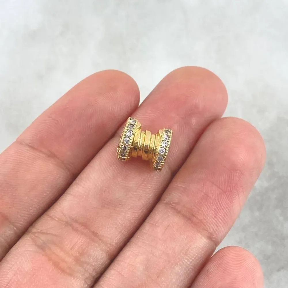Herraje Rústico Carrete 2.25gr / 0.9cm / Circones Blancos Oro Amarillo 18K