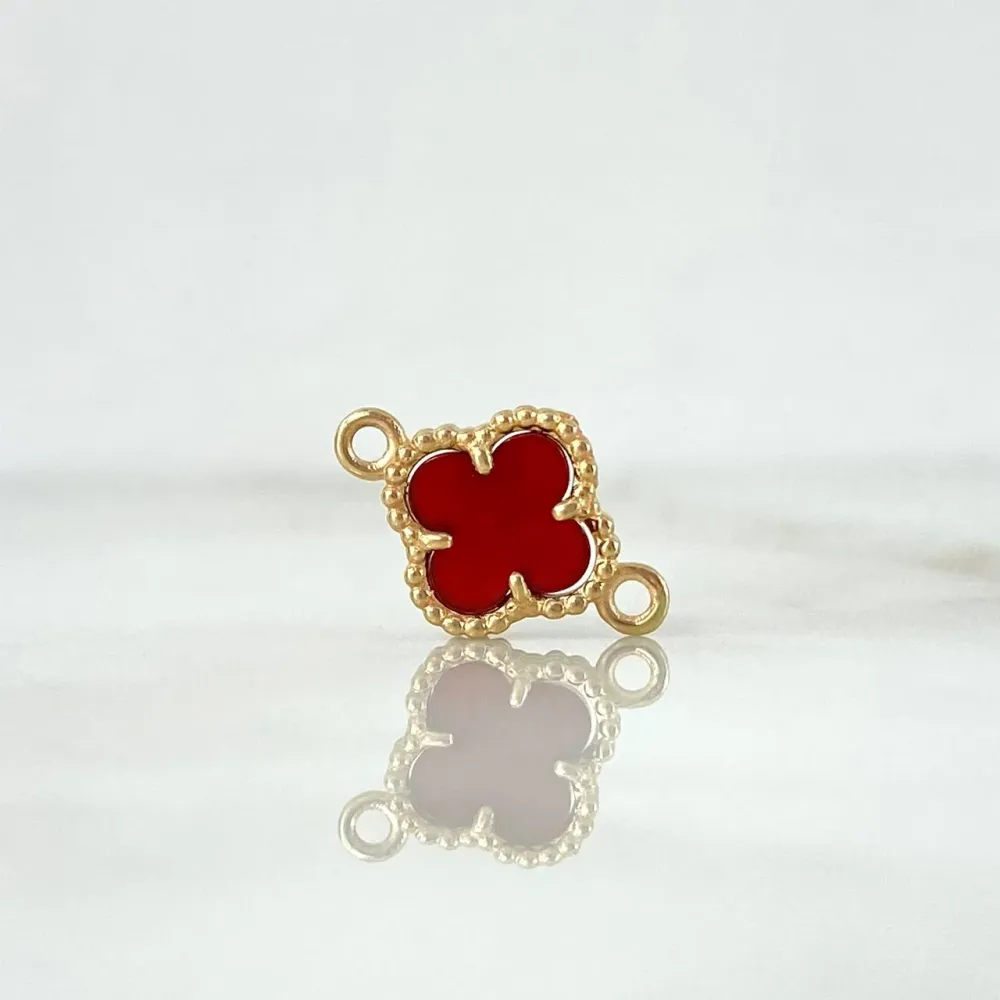 Herraje Trébol VCyA 1.3gr / 1.5cm / Ámbar Rojo Punteada Oro Amarillo Nac.Esp.