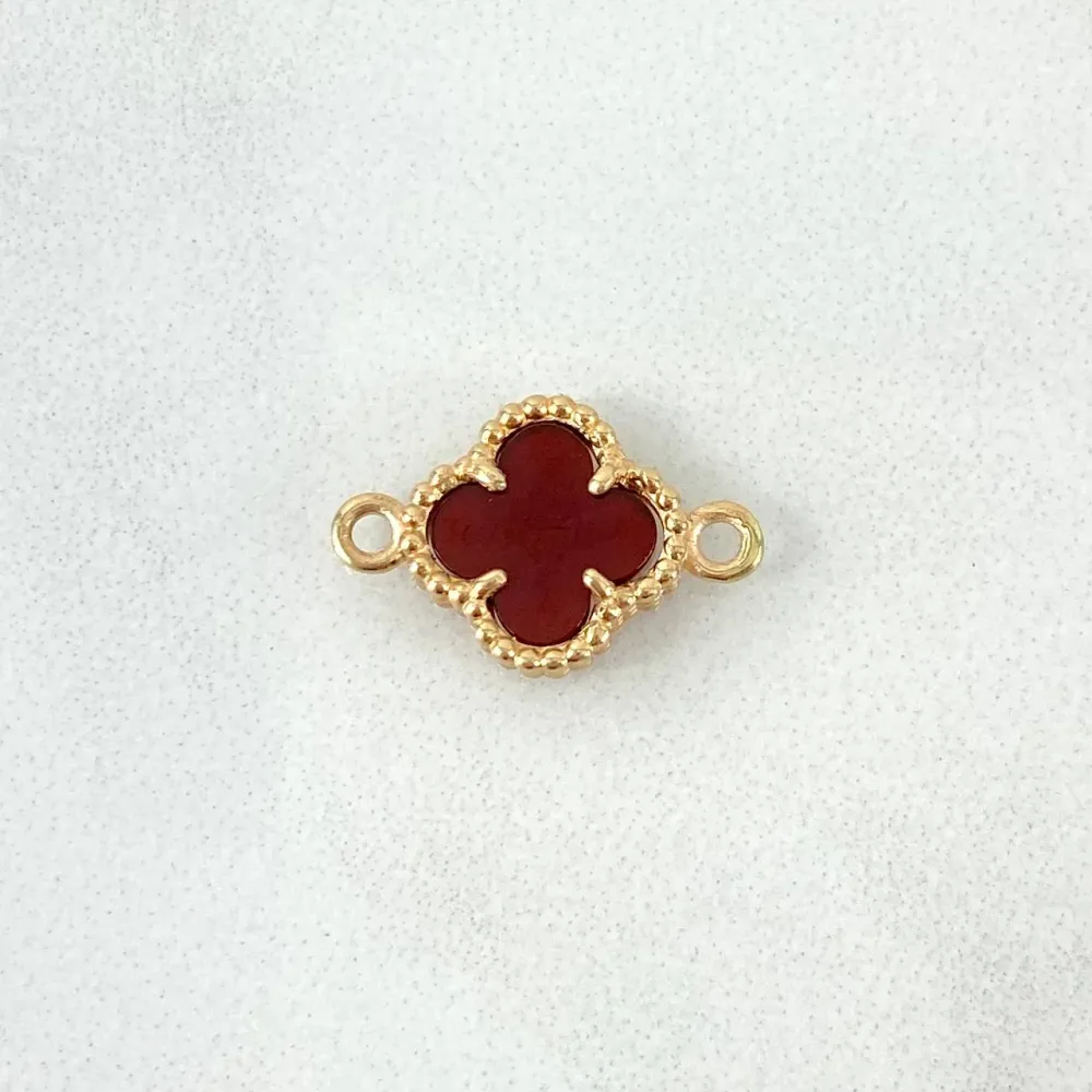 Herraje Trébol VCyA 1.3gr / 1.5cm / Ámbar Rojo Punteada Oro Amarillo Nac.Esp.