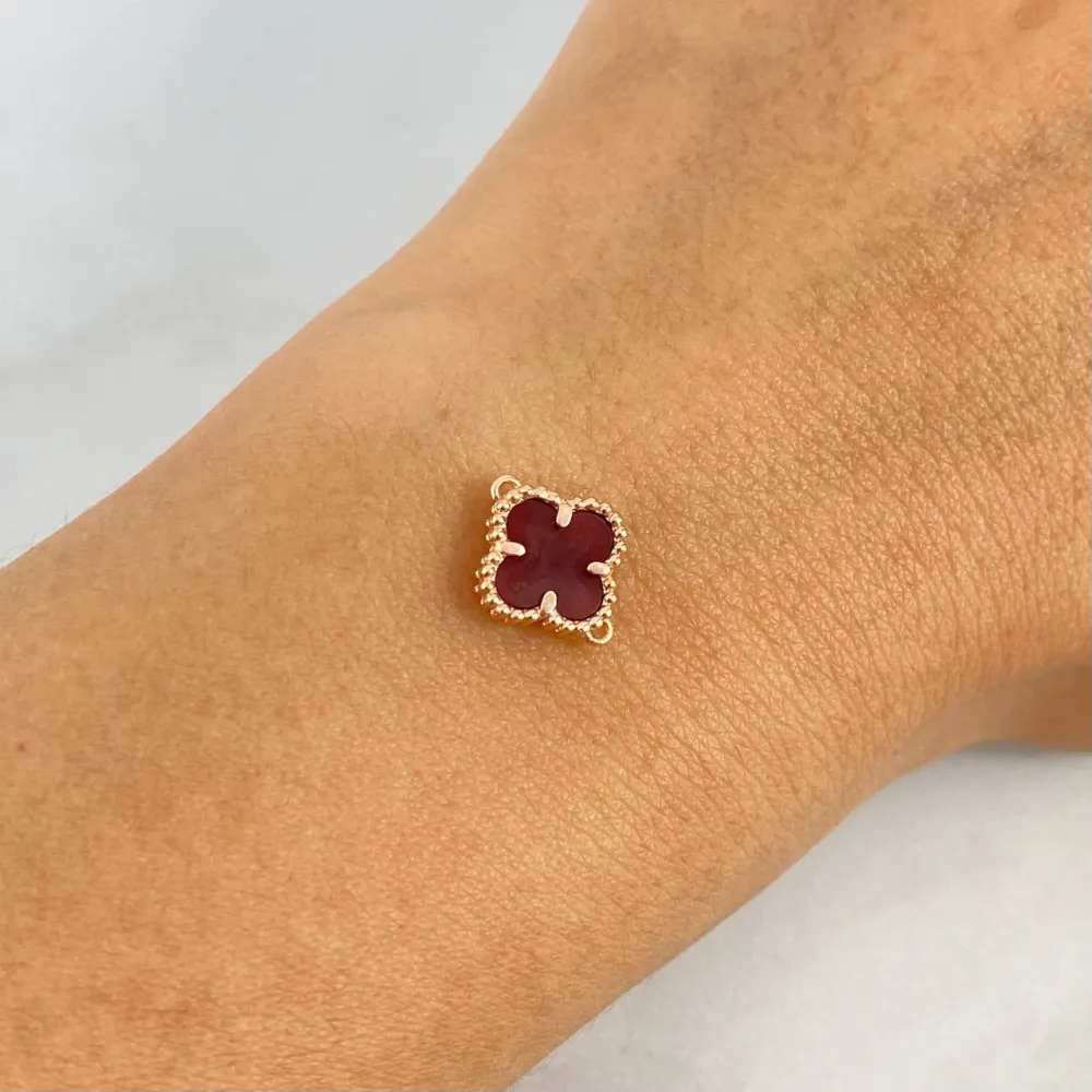 Herraje Trebol VCyA 0.9gr / 1.3cm / Ámbar Rojo Oro Rosa +4 *