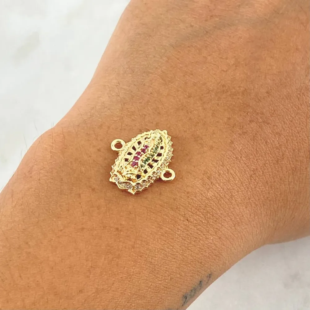 Herraje Virgen Guadalupe 2.6gr / 1.6cm / Oro Amarillo 18K