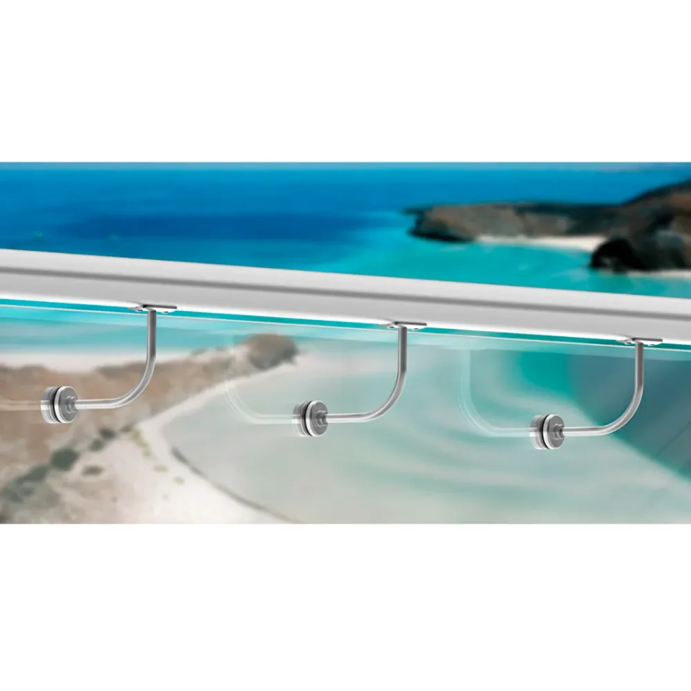 Soporte Vidrio Tubo de Pasamanos de 2" de Acero Inoxidable Herralum HERRALUM 2299000SA