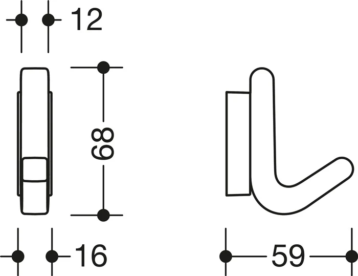 Gancho simple HEWI serie 477 mate, elástico (3000207461)