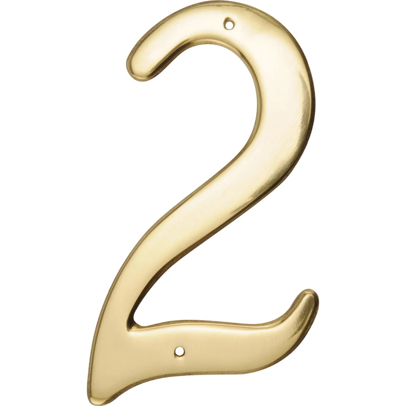 Hillman 4 . Gold Brass Nail-On Number 2 1 pc (Pack 3) - Open Box