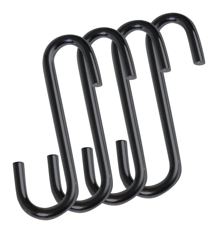 GANCHOS "S" NEGROS, PAQUETE DE 4, 1.5" Honey-Can-Do