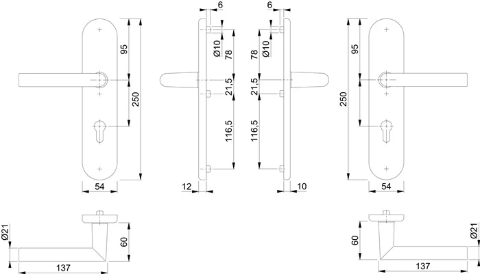 HOPPE Mobiliario de seguridad Amsterdam 1400/3331/3310 Aluminio F1 ( 3000209117 )