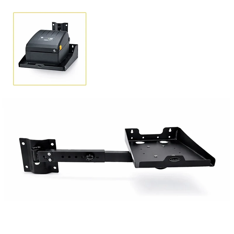 Impresora térmica directa Zebra ZD621 de acero inoxidable para montaje en pared con estante