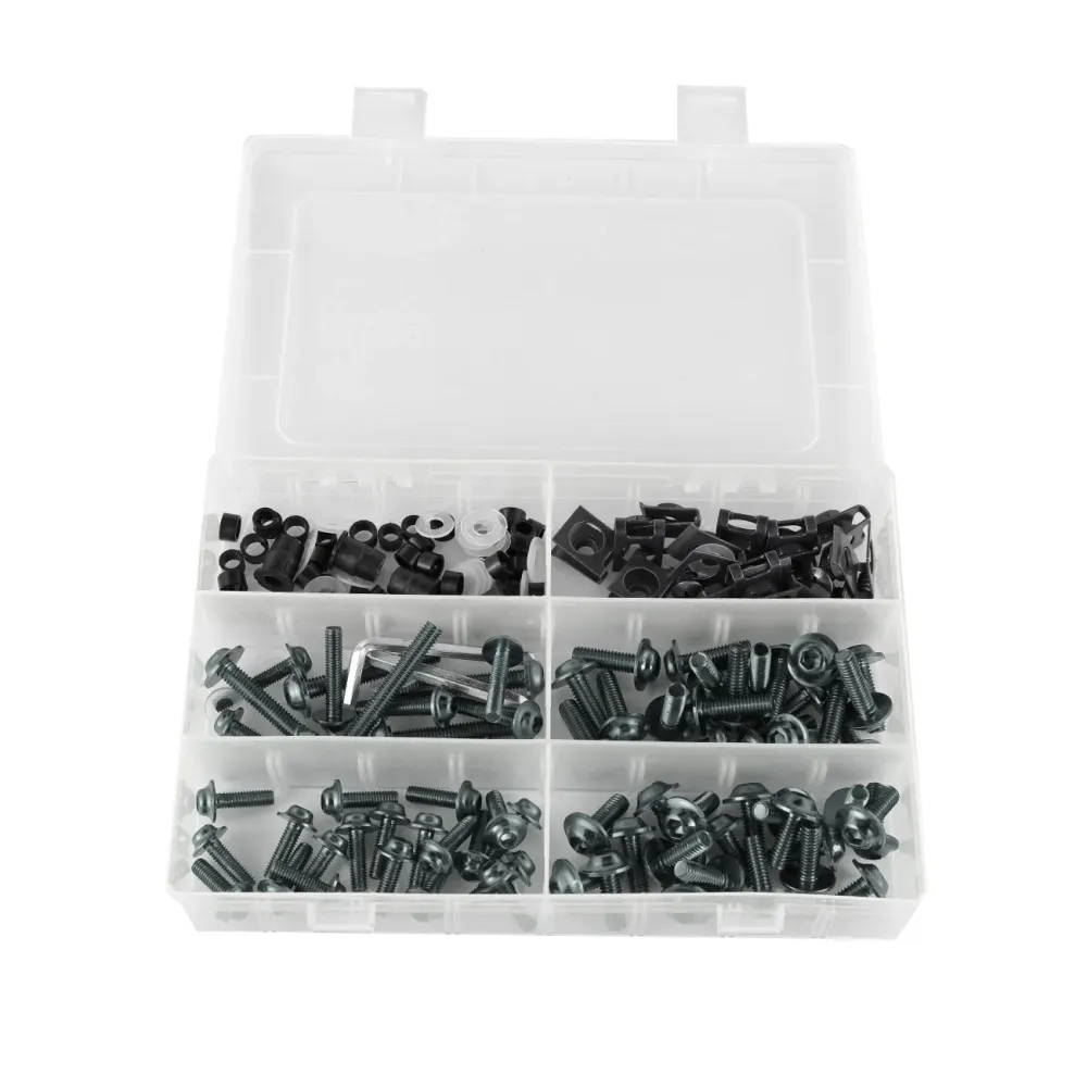 Kit de tornillos de carenado para motocicleta, tornillos de sujeción M5/M6, titanio, 177 Uds.