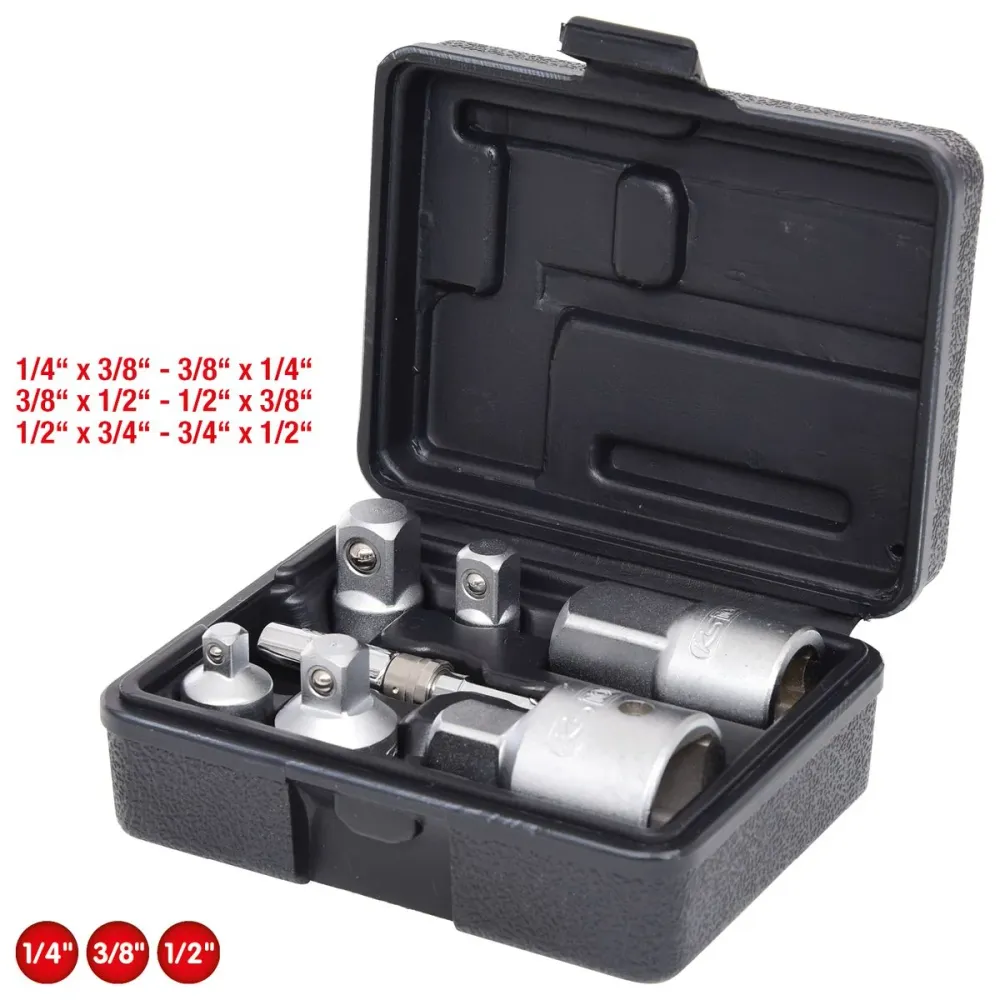 KS TOOLS Juego de adaptadores de reducción y aumento, 7 pzs ( 917.0707 )