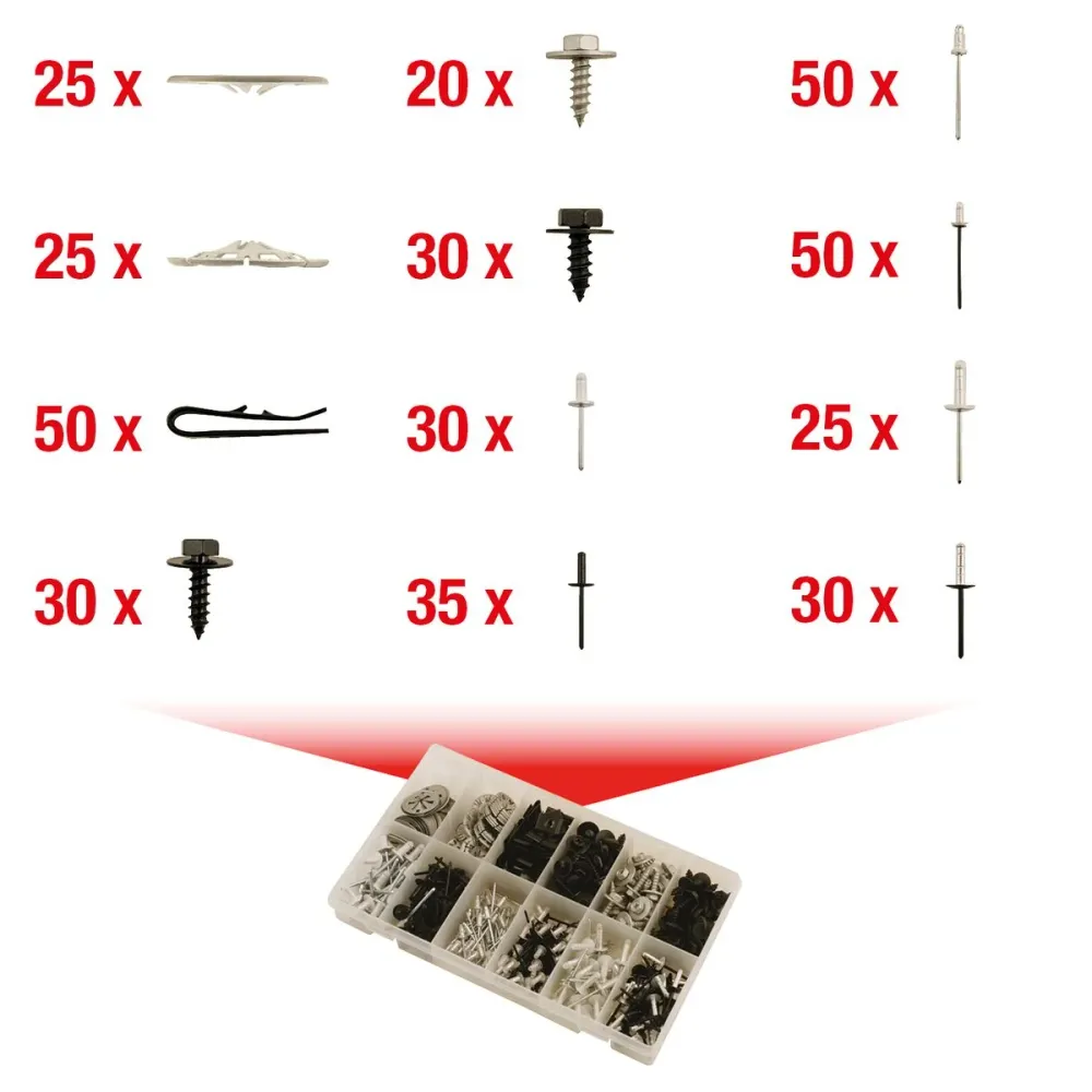 KS TOOLS Juego de clips de fijación - Cierre rápido, 400 pzs ( 420.0915 )