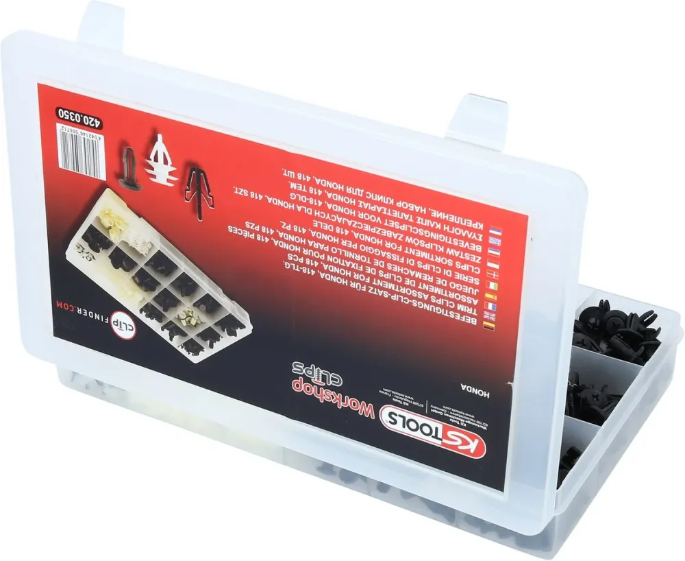 KS TOOLS Juego de clips de sujeción - Honda, 418 pzs ( 420.0350 )