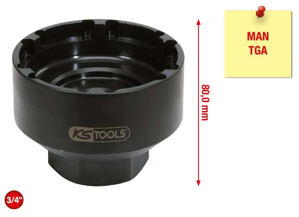 KS TOOLS Llave para tuercas ranuradas de 3/4' con 6 espigas para MAN, 101-110 mm ( 450.0170 )