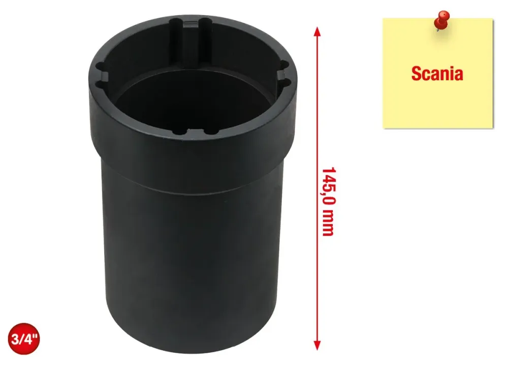KS TOOLS Llave de 3/4' para tuercas ranuradas con 4 espigas para Scania, espiga interior Ø 70 mm ( 460.1745 )
