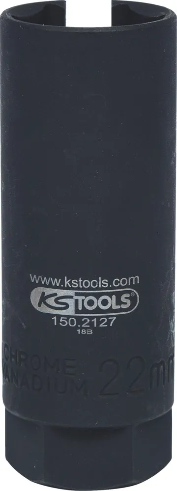 KS TOOLS Llave de vaso de 3/8' para sondas lambda, profunda, ranurada, 22 mm ( 150.2127 )