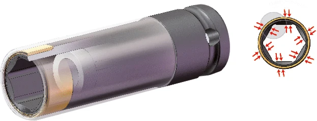KS TOOLS 1/2' Llave de vaso TITANplus, largaLlave de vaso para llantas de aluminio SlimPOWER, 21 mm ( 515.0994 )