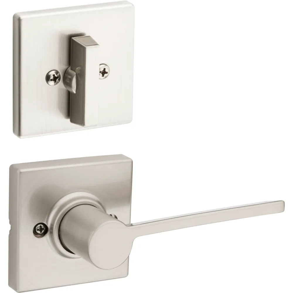 Paquete de molduras Ladera 604LRL SQT LH 15 para juegos de manijas 687 - Níquel satinado Kwikset