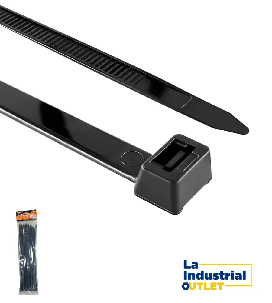 AMARRA PLASTICA 4.8X300MM NEGRO La Industrial Outlet
