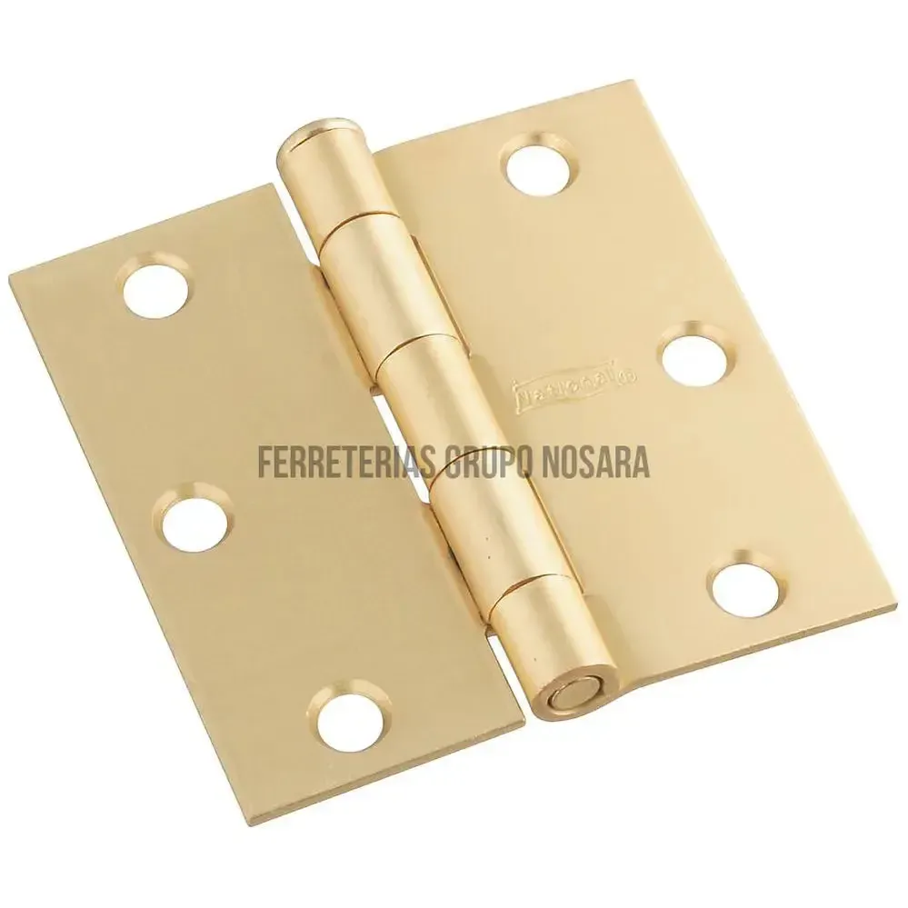 Bisagra de puerta 3" x 3" dorada National Hardware N142-604 (2 por paquete) LIBRE