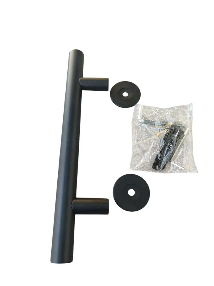 Manijon Tirador Doble De Acero Inoxidable Color Negro 30cm