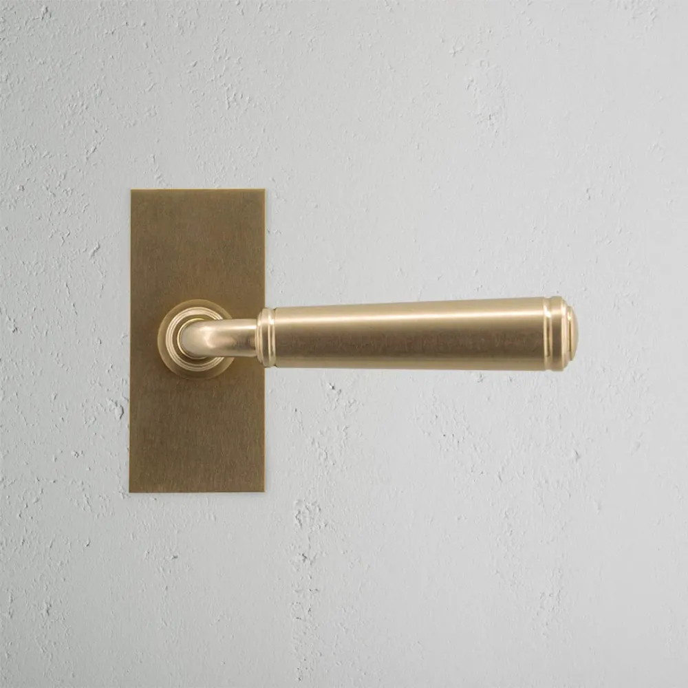 Manilla para puertas Digby con placa corta (fija) - Latón antiguo