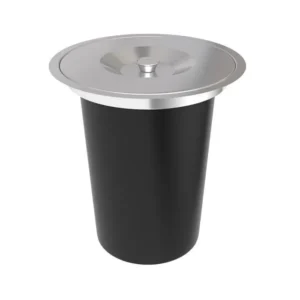 Basurera para meson en acero inox con altura de 295mm negra satinada Marketplace - MADECENTRO