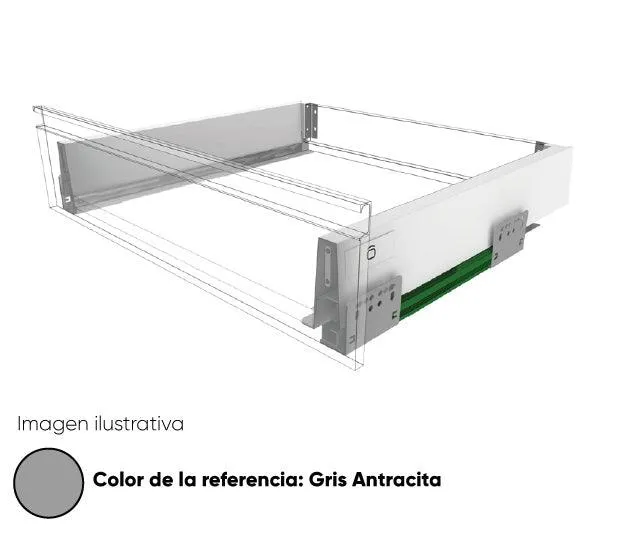 Cajón recto bonuit max bajo gris antracita 450mm Marketplace - MADECENTRO