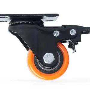 Rodachina plat pvc naranja dí 40 mm con freno Marketplace - MADECENTRO