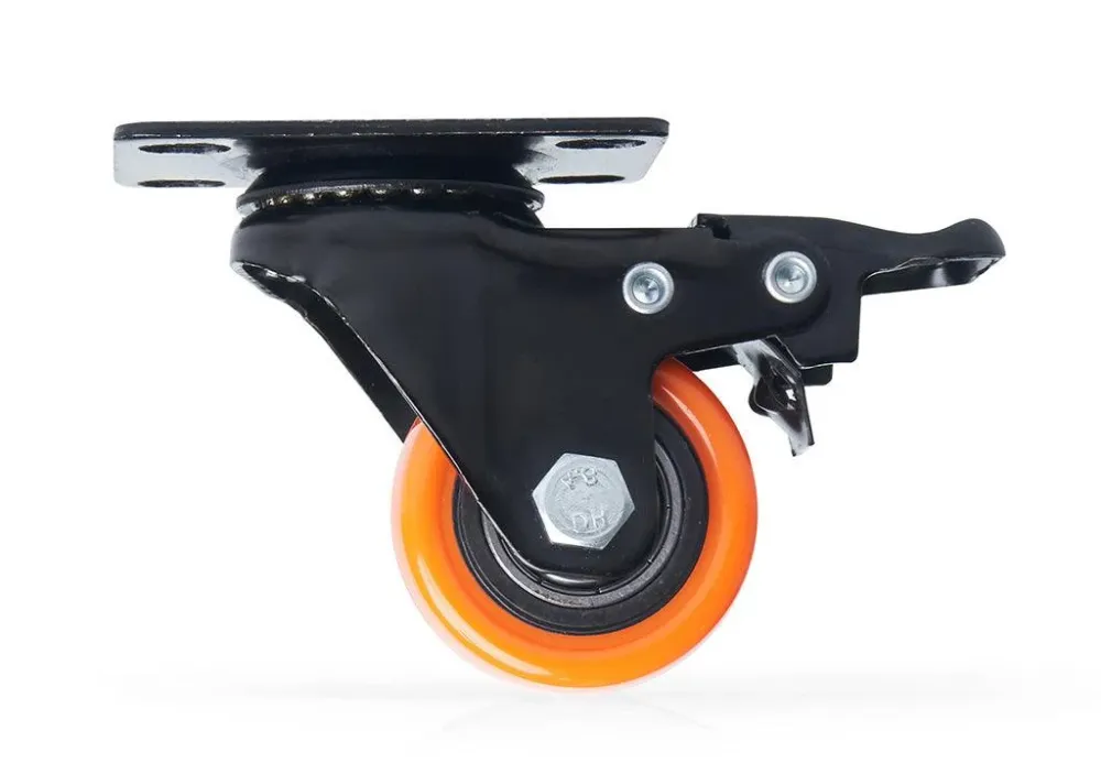 Rodachina plat pvc naranja dí 40 mm con freno Marketplace - MADECENTRO