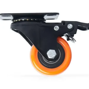 Rodachina plat pvc naranja dí 50 mm con freno Marketplace - MADECENTRO